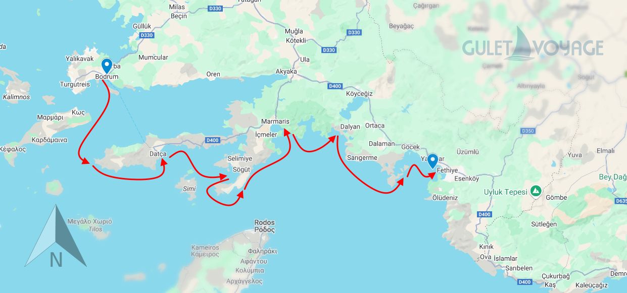 Bodrum to Fethiye Cruise
