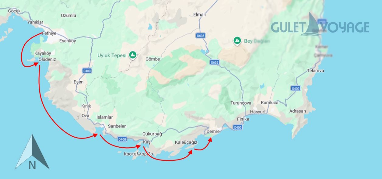 Fethiye to Olympos Cruise