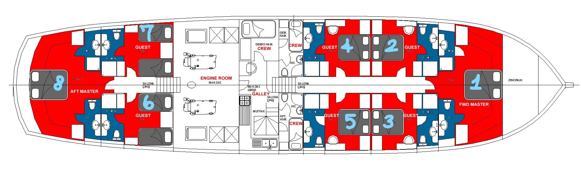 Kaptan Mehmet Bugra layout diagram