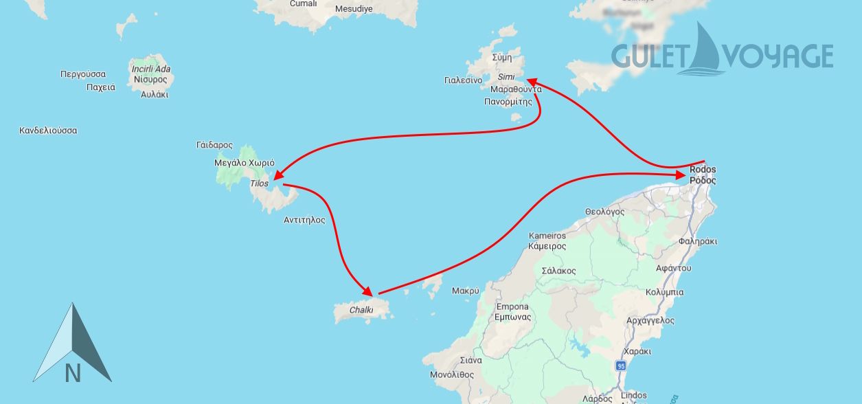 Rhodes - Symi - Tylos - Chalki - Rhodes
